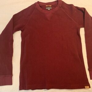 LL Bean signature thermal waffle hendly 100% cotton men’s L slim fit burgundy